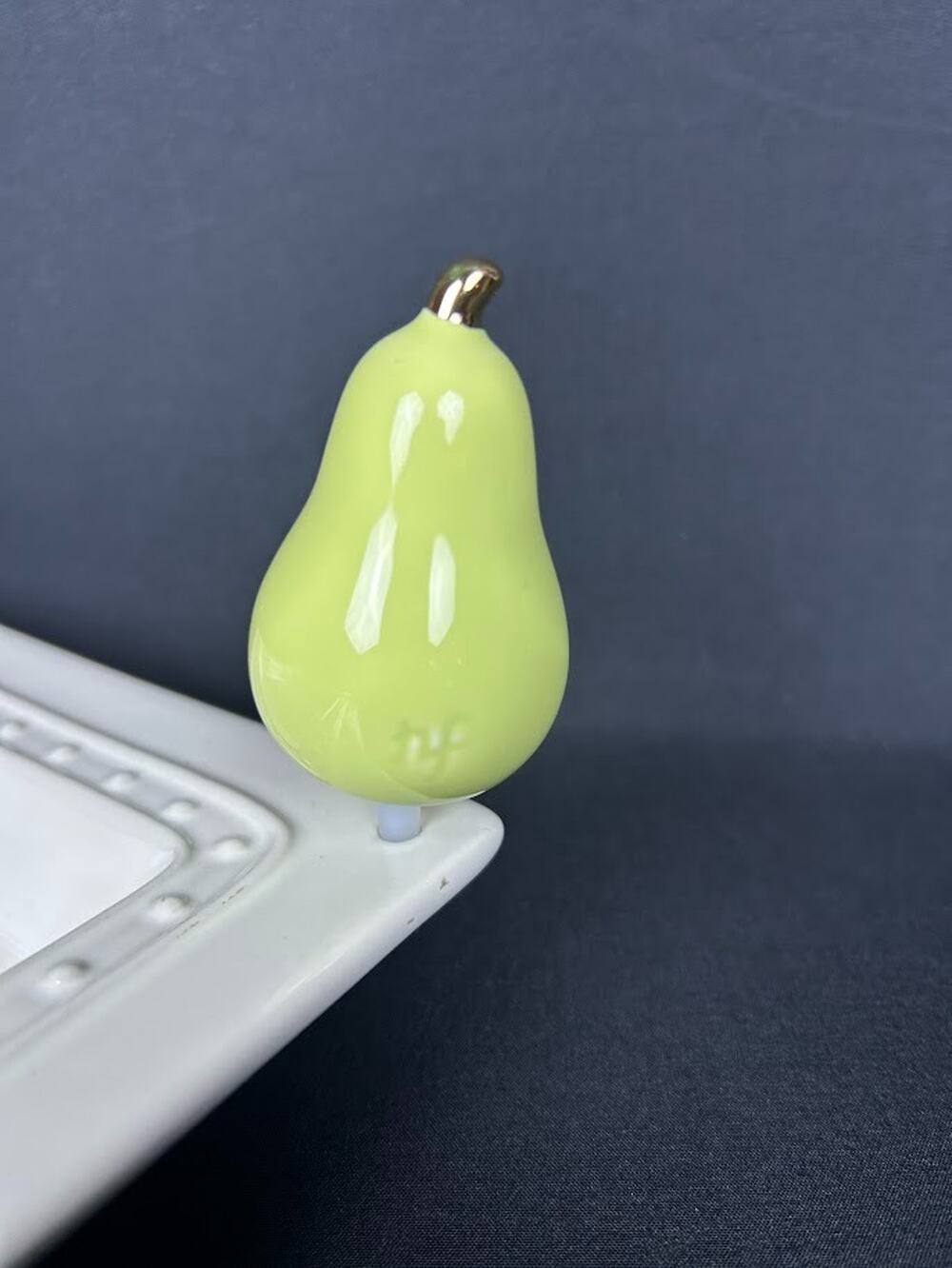Nora Fleming Pear-fection A242 RETIRED Green Pear Mini NEW w/ Tag